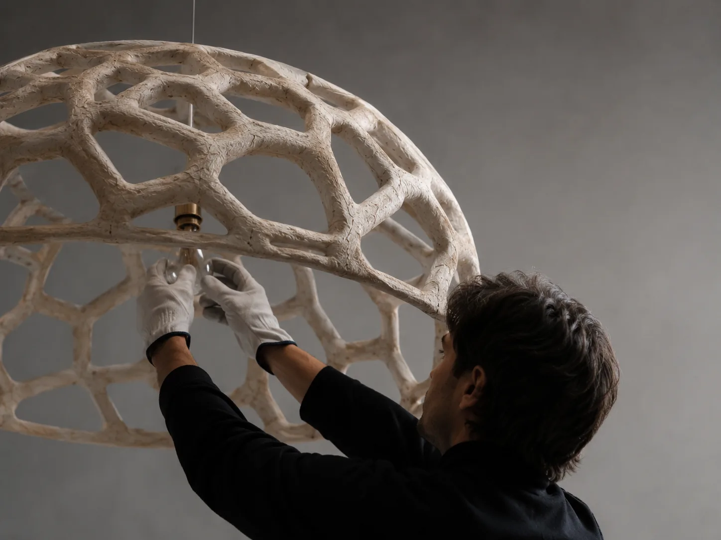 Visualisation of the Mushroomiya shell being fitted by hand