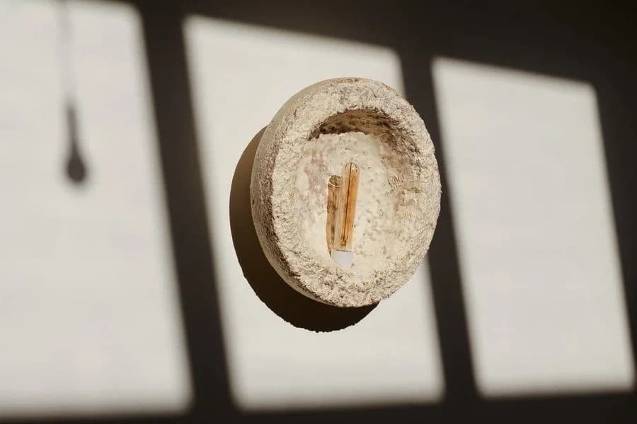 Mycelium wall light — grown circular shade and light source